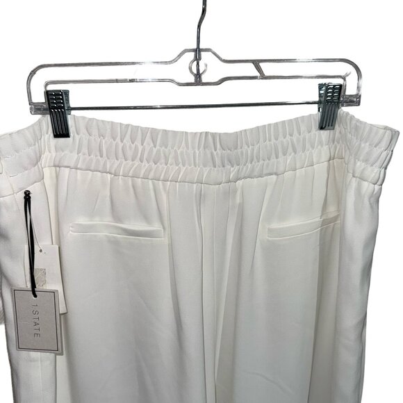 1. State Women's Wide Leg Elastic back Waist Soft Ecru Trousers Sz XL NWT - Picture 8 of 14